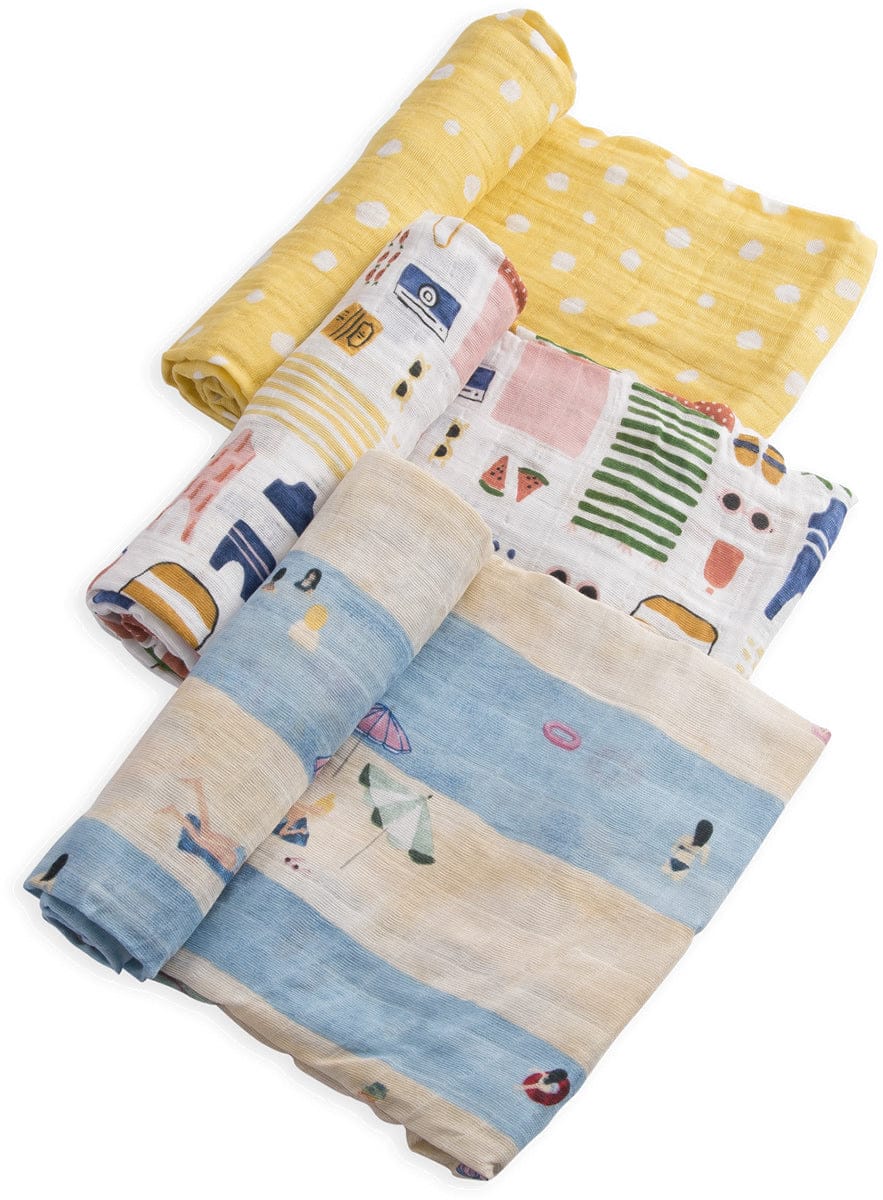 Little Unicorn Cotton Muslin Swaddle 3-Pack - Beach - UB0024