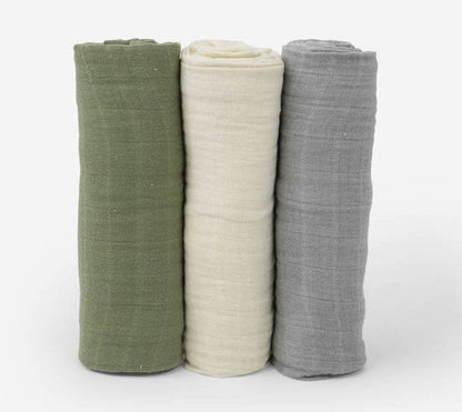 Little Unicorn Cotton Muslin Swaddle 3 Pack - Fern - UB0039