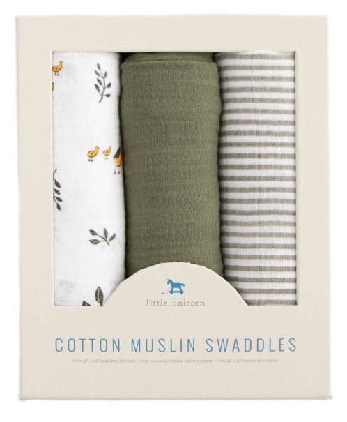 Little Unicorn Cotton Muslin Swaddle 3 Pack - Forest Friends 2 Set - UB0045