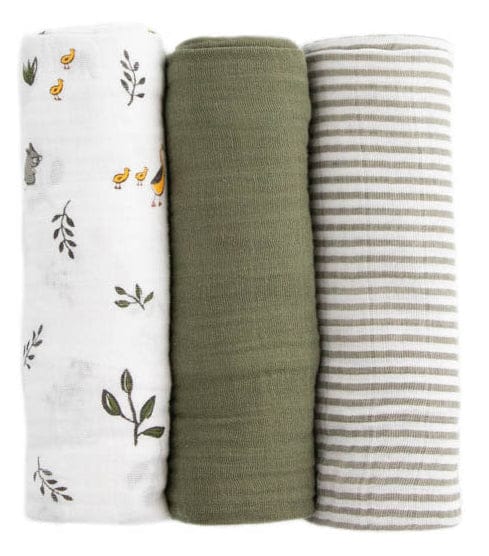Little Unicorn Cotton Muslin Swaddle 3 Pack - Forest Friends 2 Set - UB0045