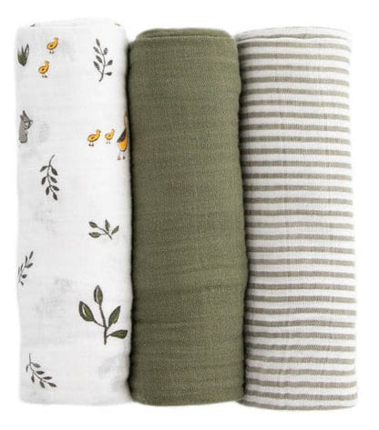 Little Unicorn Cotton Muslin Swaddle 3 Pack - Forest Friends 2 Set - UB0045