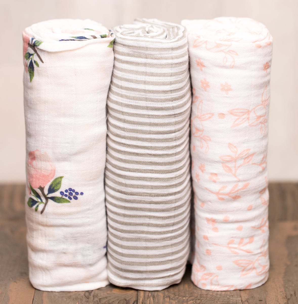 Little Unicorn Cotton Muslin Swaddle 3-Pack - Garden Rose - UB0003