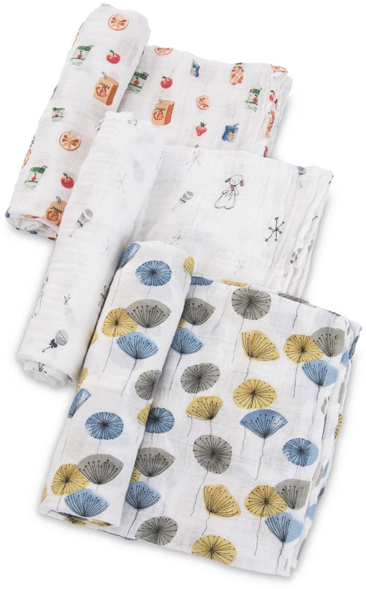 Little Unicorn + The Boss Baby Cotton Muslin Swaddle 3 Pack - Lamby - UB0021DW