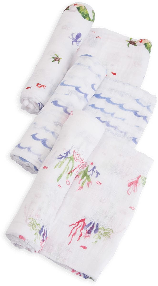 Little Unicorn Cotton Muslin Swaddle 3 Pack - Mermaid Set - UB0016