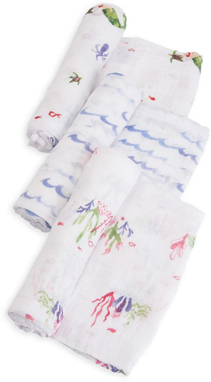 Little Unicorn Cotton Muslin Swaddle 3 Pack - Mermaid Set - UB0016