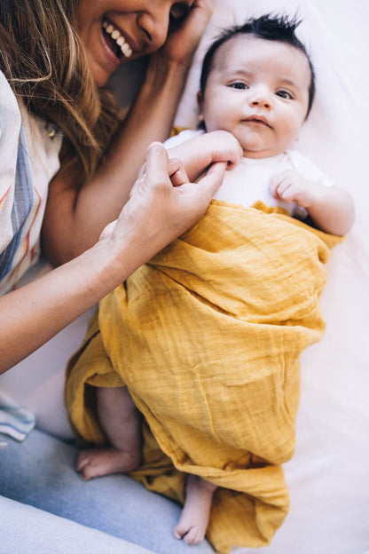 Little Unicorn Cotton Muslin Swaddle 3 Pack - Mustard Set - UB0038