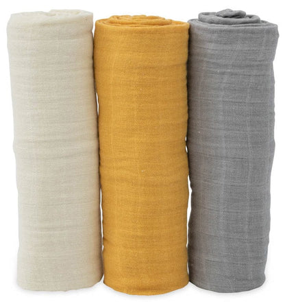 Little Unicorn Cotton Muslin Swaddle 3 Pack - Mustard Set - UB0038