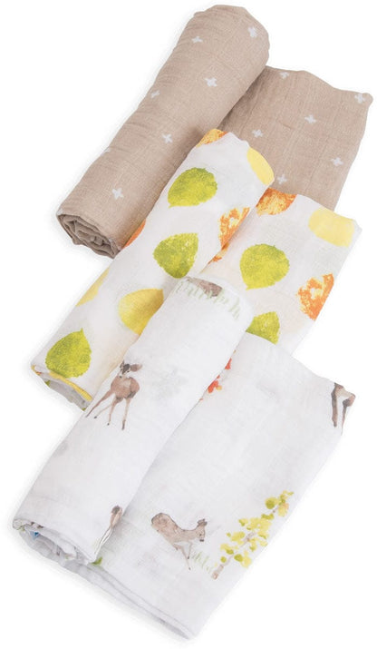 Little Unicorn Cotton Muslin Swaddle 3 Pack - Oh Deer - UB0018