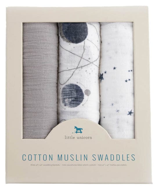 Little Unicorn Cotton Muslin Swaddle 3 Pack - Planetary 2 Set - UB0053
