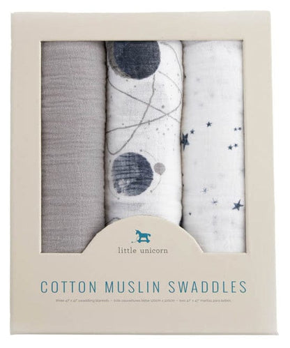 Little Unicorn Cotton Muslin Swaddle 3 Pack - Planetary 2 Set - UB0053