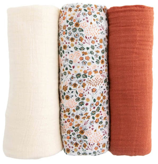 Little Unicorn Cotton Muslin Swaddle 3 Pack - Pressed Petals - UB0052