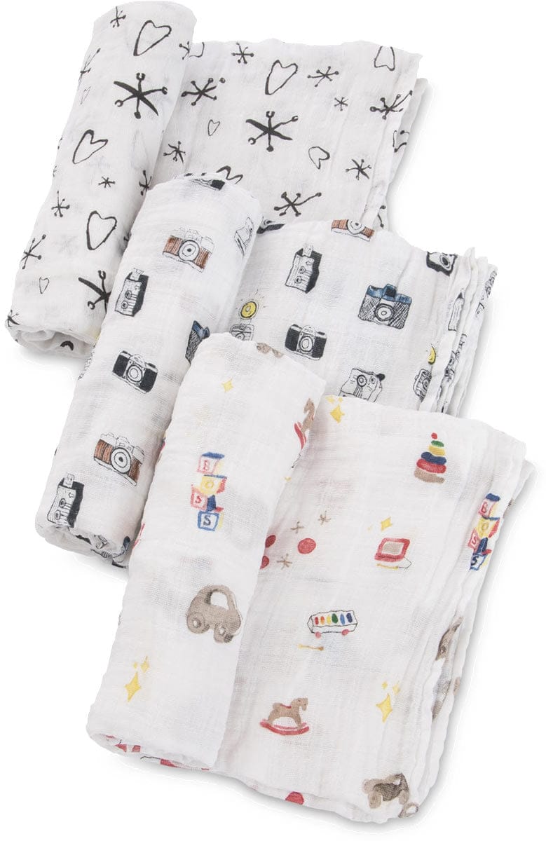 Little Unicorn + The Boss Baby Cotton Muslin Swaddle 3 Pack - Toy Box - UB0019DW