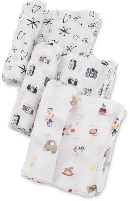 Little Unicorn + The Boss Baby Cotton Muslin Swaddle 3 Pack - Toy Box - UB0019DW