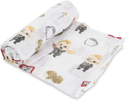 Little Unicorn + The Boss Baby Cotton Cotton Muslin Swaddle - Cookies are for Closers