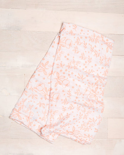 Little Unicorn Cotton Muslin Swaddle - Garden Rose - UB0107