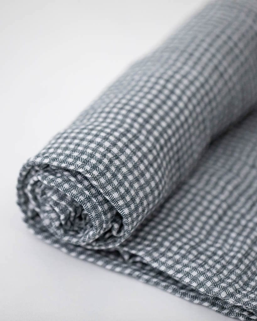 Little Unicorn Cotton Muslin Swaddle - Navy Micro Gingham - UB01A5