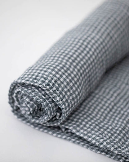 Little Unicorn Cotton Muslin Swaddle - Navy Micro Gingham - UB01A5
