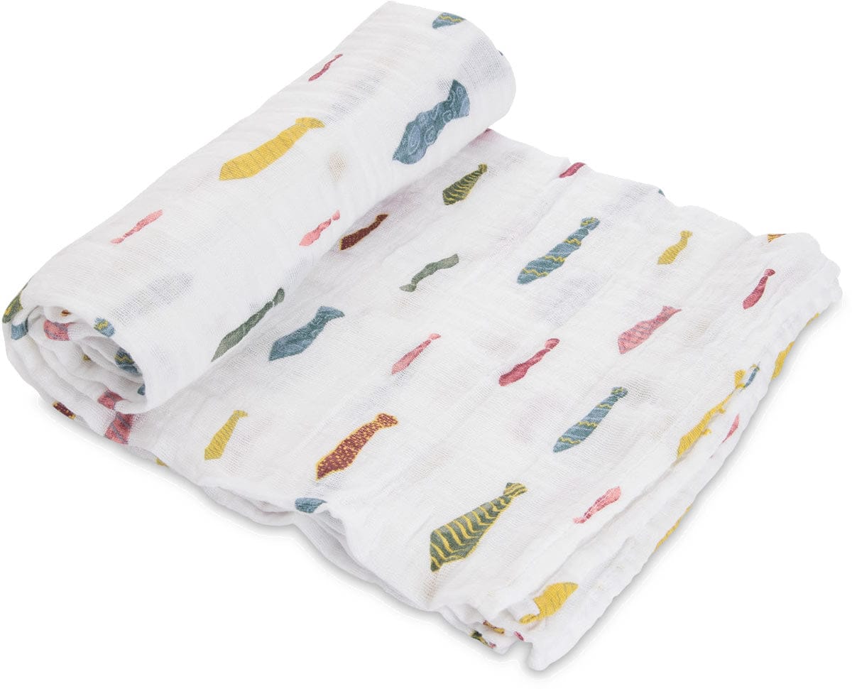Little Unicorn + The Boss Baby Cotton Cotton Muslin Swaddle - Power Tie - UB0164DW