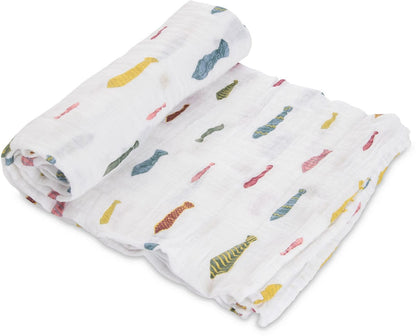 Little Unicorn + The Boss Baby Cotton Cotton Muslin Swaddle - Power Tie - UB0164DW