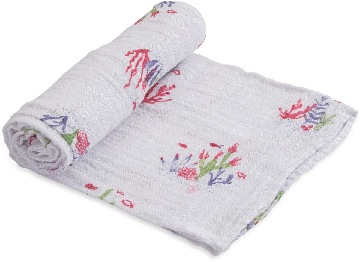 Little Unicorn Cotton Muslin Swaddle - Sea Floor - UB0149