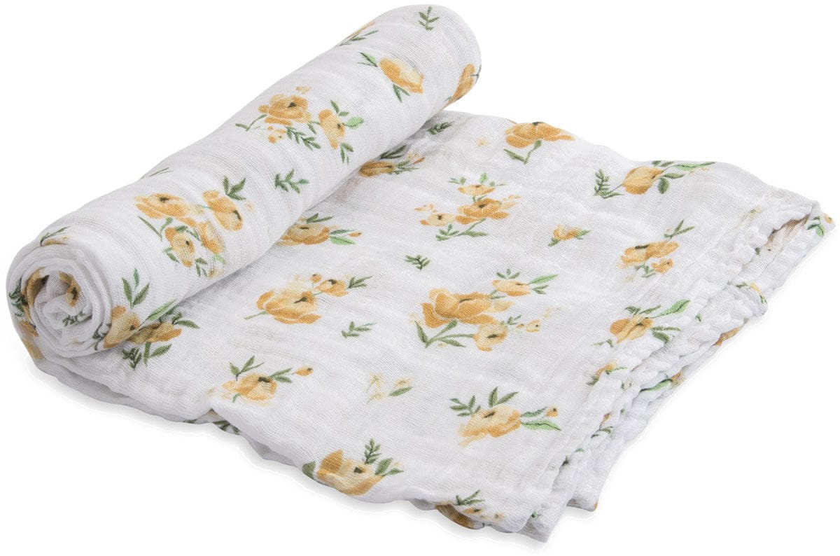 Little Unicorn Cotton Muslin Swaddle - Yellow Rose - UB0147