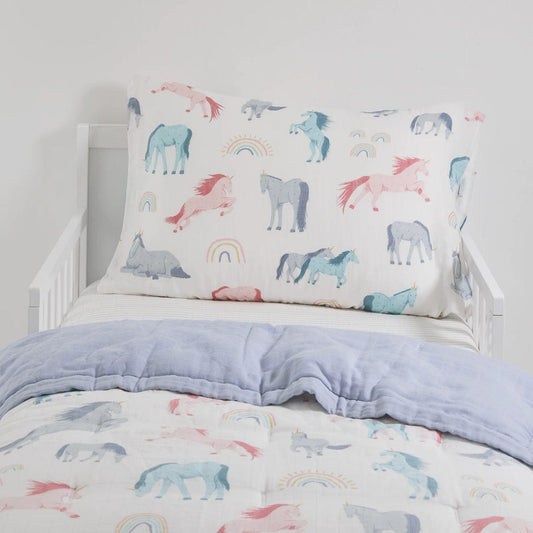 Little Unicorn Cotton Muslin Toddler Bedding 3 Piece Set - Unicorns