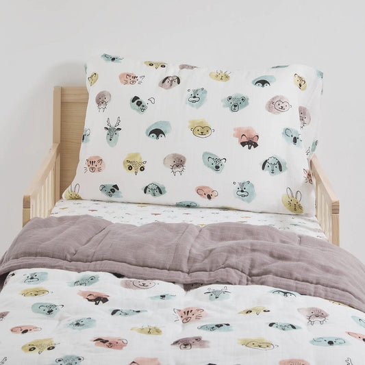 Little Unicorn Cotton Muslin Toddler Bedding 3 Piece Set - Watercolor Critters