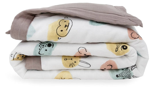 Little Unicorn Cotton Muslin Toddler Comforter - Watercolor Critters