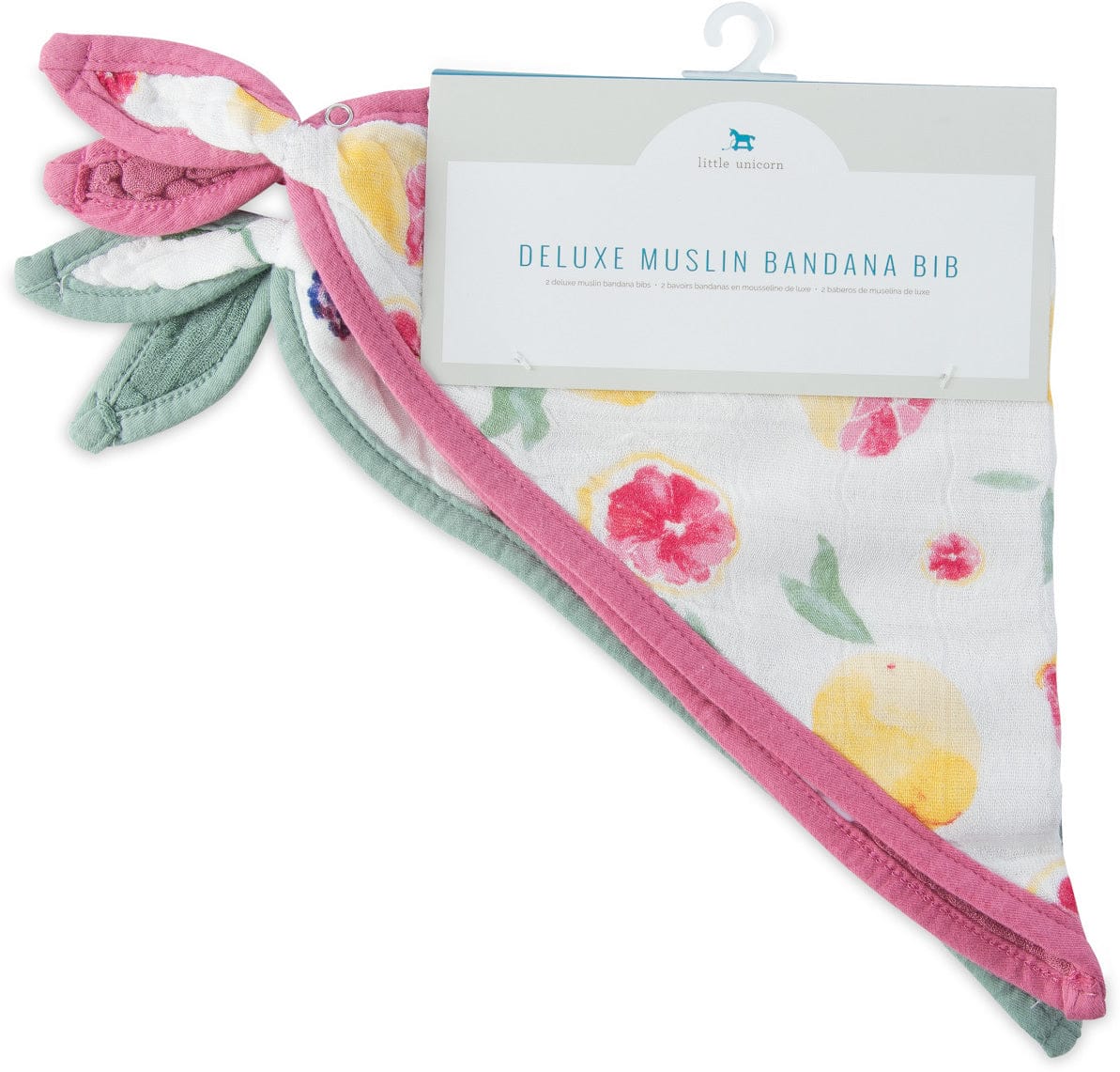 Little Unicorn Deluxe Muslin Bandana Bib 2 Pack - Sweet Tart - UF0307