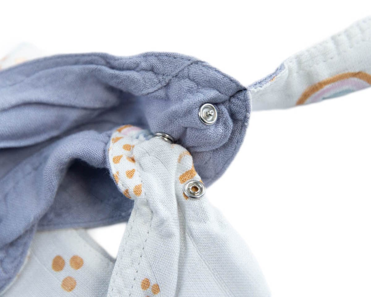 Little Unicorn Deluxe Muslin Reversible Bandana Bib - Rainbows & Raindrops - UF0605