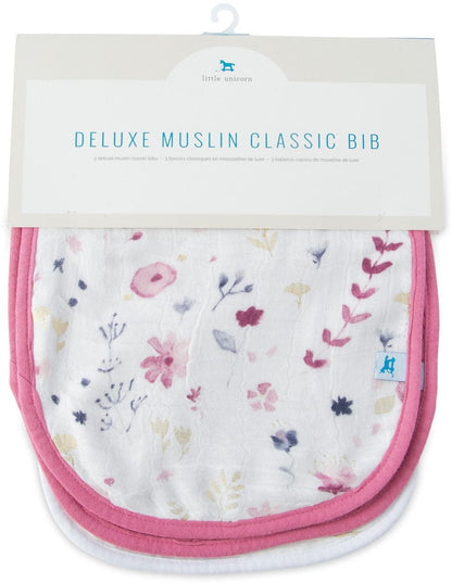 Little Unicorn Deluxe Muslin Classic Bib 3 Pack - Fairy Garden - UF0205