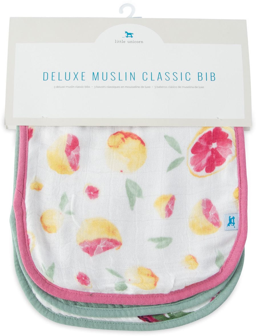 Little Unicorn Deluxe Muslin Classic Bib 3 Pack - Sweet Tart - UF0203