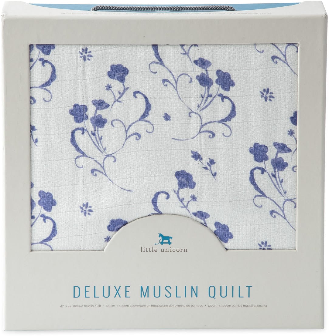 Little Unicorn Deluxe Muslin Quilt - Blue Porcelain - UB0615