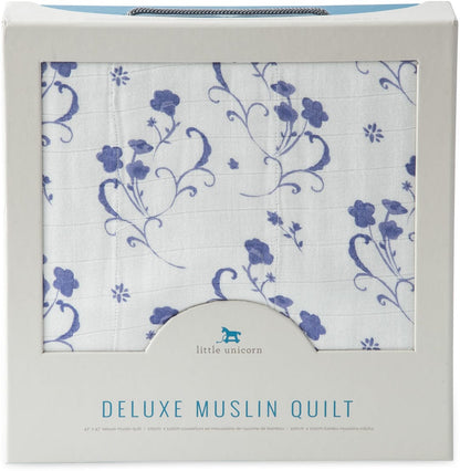 Little Unicorn Deluxe Muslin Quilt - Blue Porcelain - UB0615