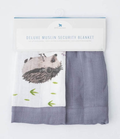 Little Unicorn Deluxe Muslin Security Blanket, 2 Pack - Hedgehog + Charcoal - UB0713