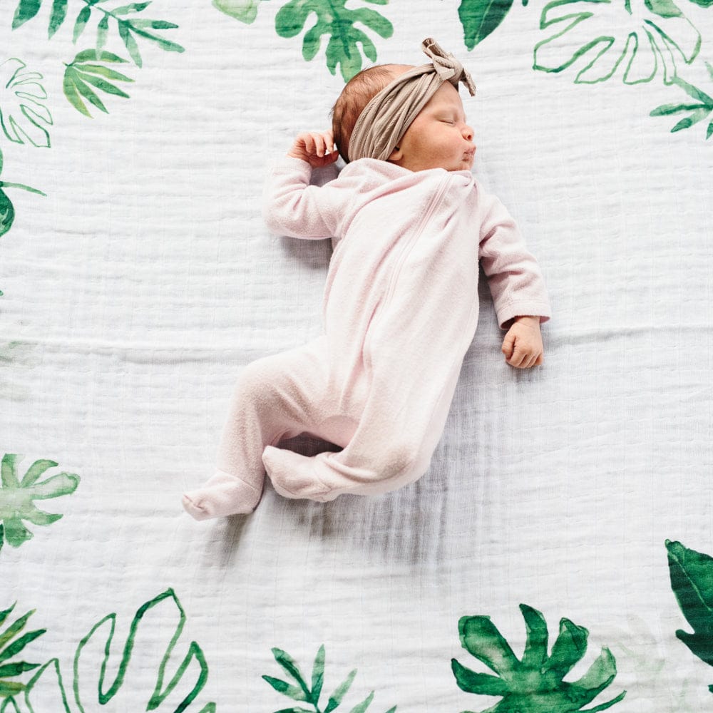Little Unicorn Photo Blanket - Tropical Leaf