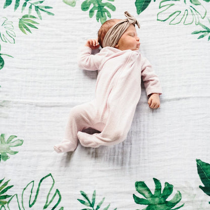 Little Unicorn Photo Blanket - Tropical Leaf