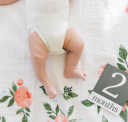 Little Unicorn Photo Blanket - Watercolor Roses