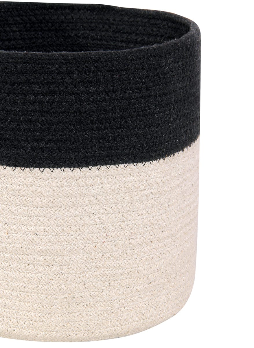 Lorena Canals Basket Dual - Black/Natural (8" x 8") - BSK-BLACK-NAT