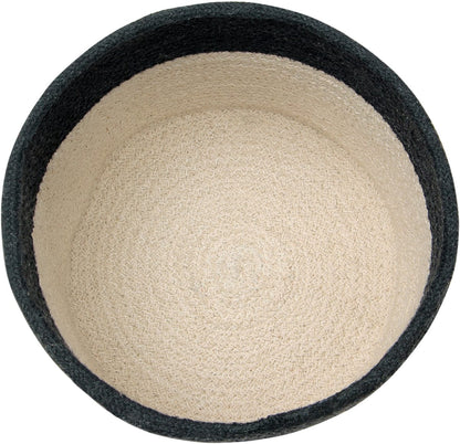 Lorena Canals Basket Dual - Black/Natural (8" x 8") - BSK-BLACK-NAT