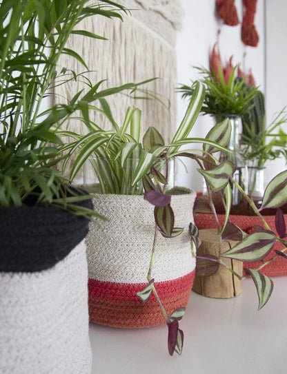 Lorena Canals Basket Mini Tricolor - Natural (6" x 6") - BSK-TRIC-NAT