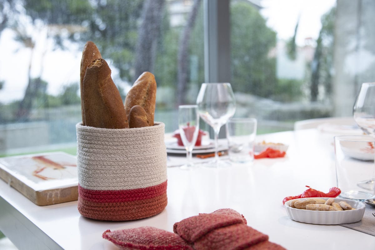 Lorena Canals Basket Mini Tricolor - Natural (6" x 6") - BSK-TRIC-NAT