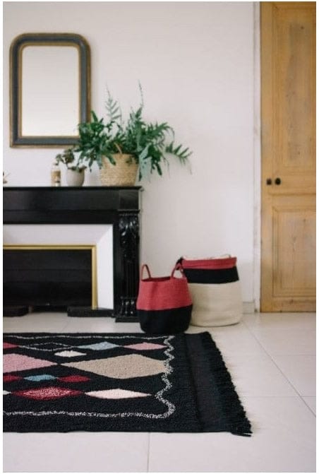 Lorena Canals Basket Zoco - Black/Aubergine (1'2" x 1') - BSK-ZOCO-AUB