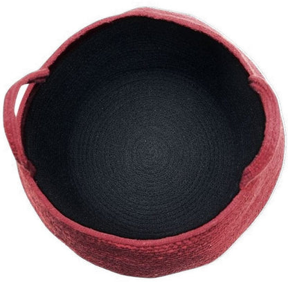 Lorena Canals Basket Zoco - Black/Aubergine (1'2" x 1') - BSK-ZOCO-AUB