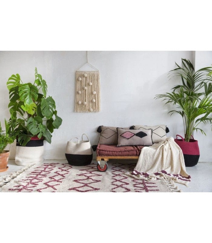 Lorena Canals Bereber Rug - Burgundy (4'7" x 6'7") - C-BER-BURG