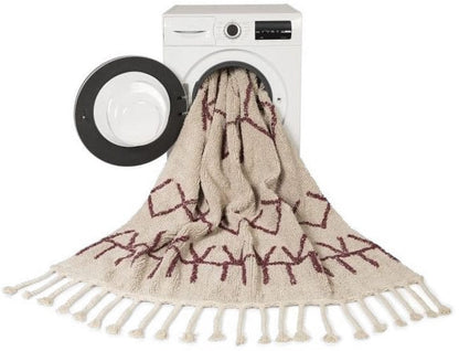 Lorena Canals Bereber Rug - Burgundy (4'7" x 6'7") - C-BER-BURG