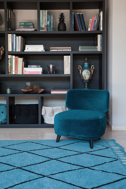 Lorena Canals Bereber Rug - Petroleum (4' 7'' x 6' 7'') - C-BER-PETRO