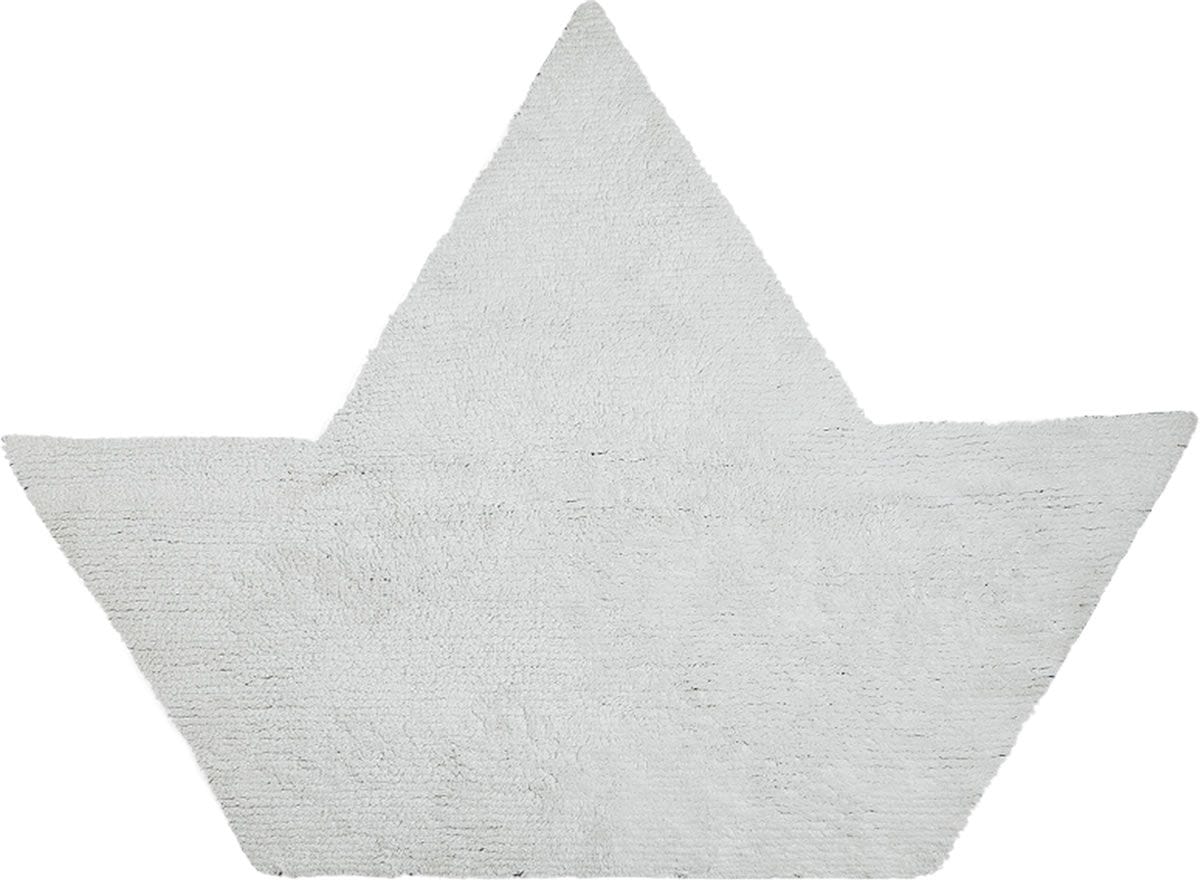 Lorena Canals Boat Silhouette Rug, Reversible - White/Navy (4' x 5' 3") - C-BR-WN