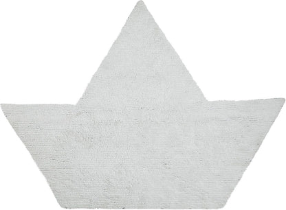 Lorena Canals Boat Silhouette Rug, Reversible - White/Navy (4' x 5' 3") - C-BR-WN