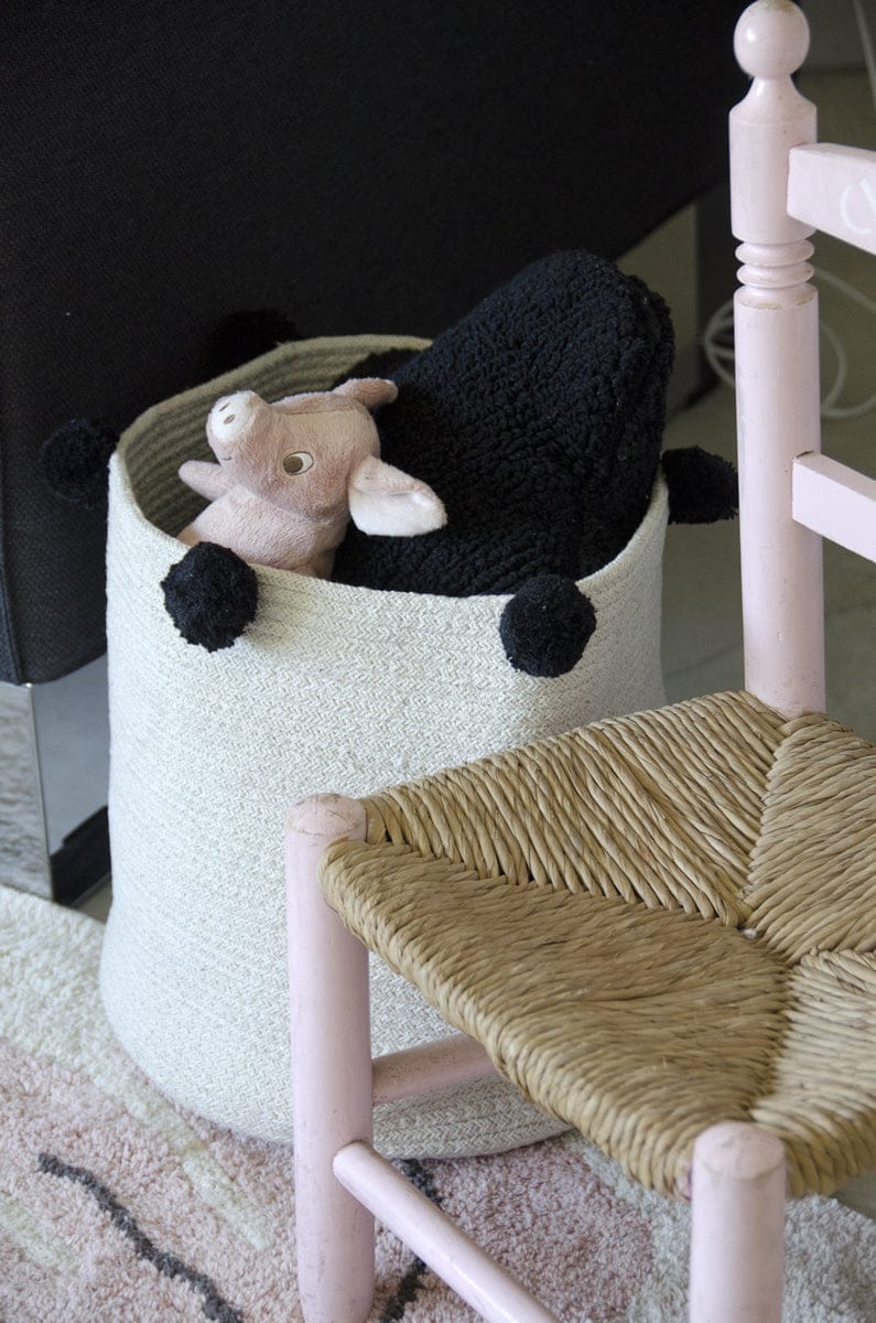 Lorena Canals Bubbly Basket - Natural/Black - BSK-NAT-BLACK